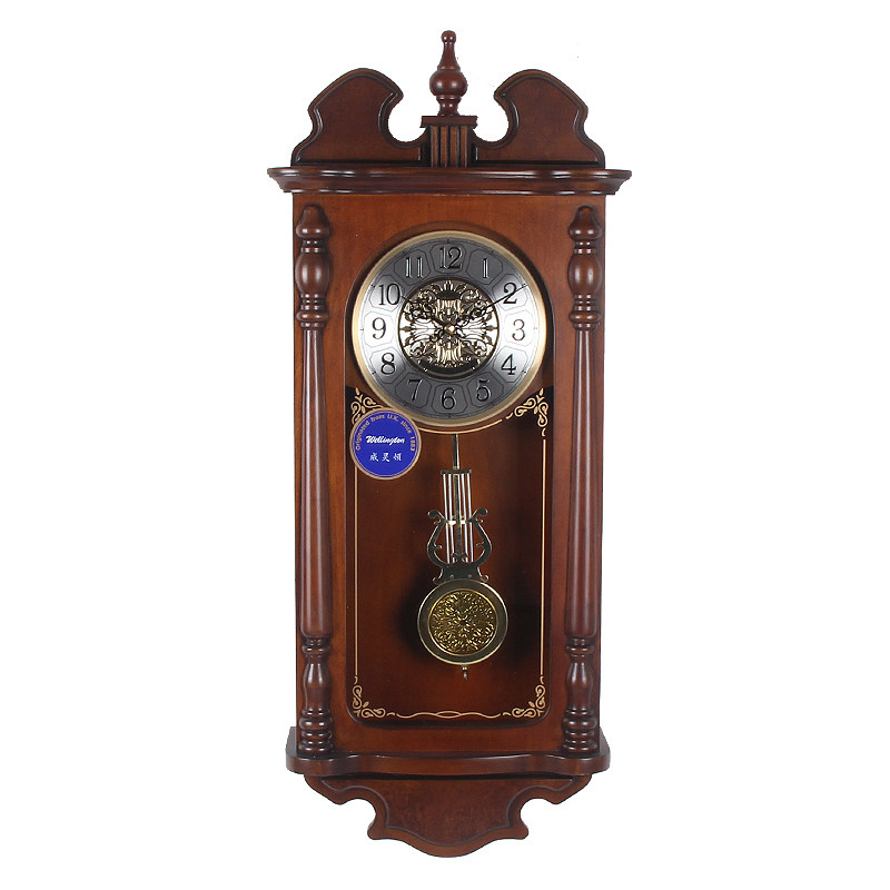 威灵顿钟表客厅欧式实木报时壁钟日本精工静音挂钟