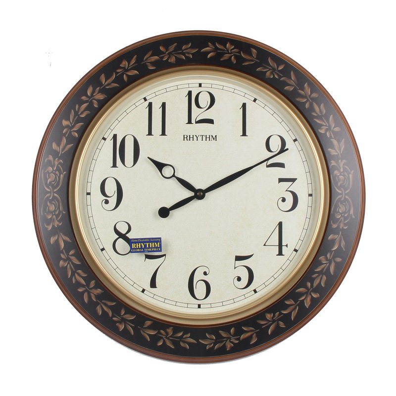 rhythm日本丽声钟表大客客厅欧式静音挂表美式挂钟