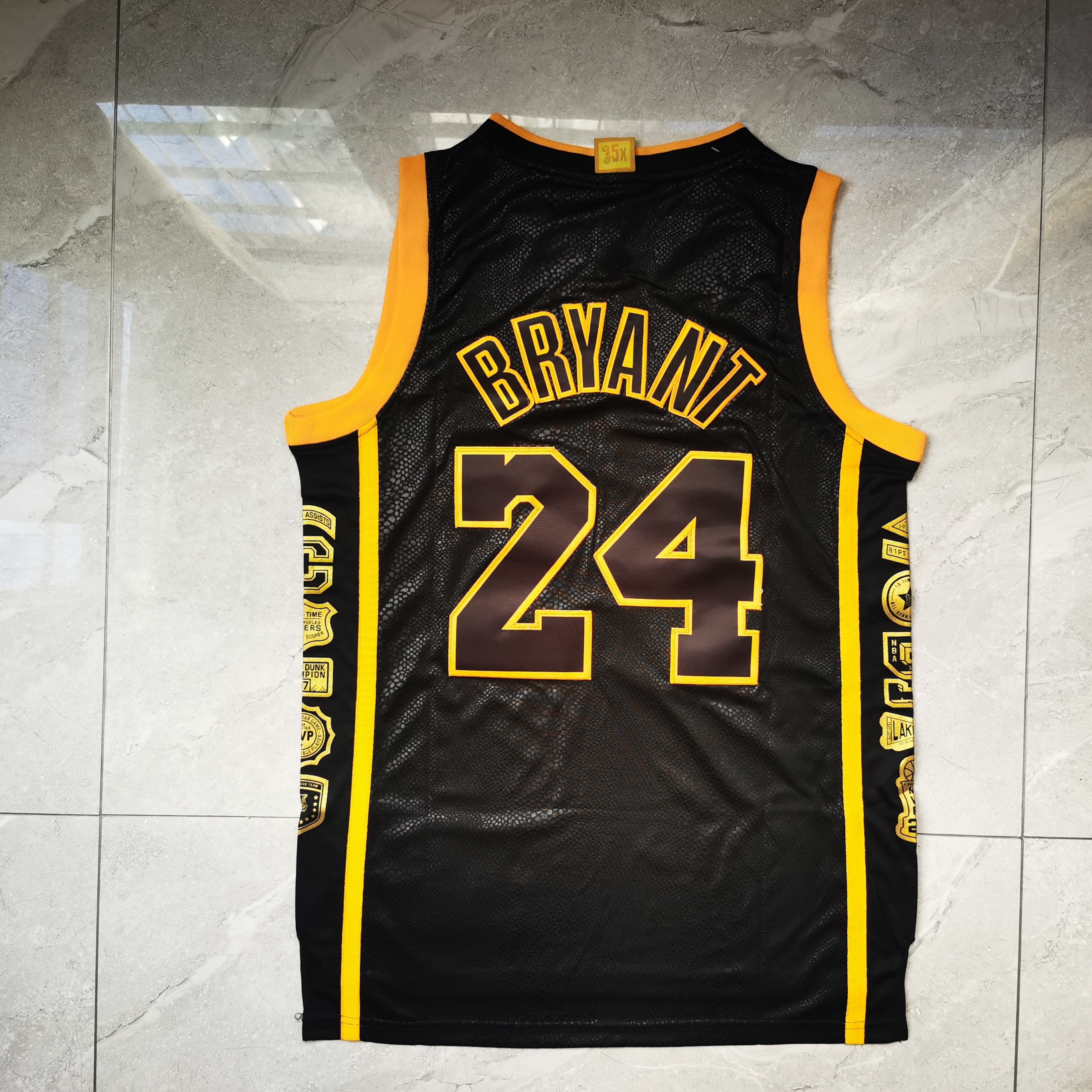 刺绣复古mn球衣篮球背心湖人队24号科比退役篮球服