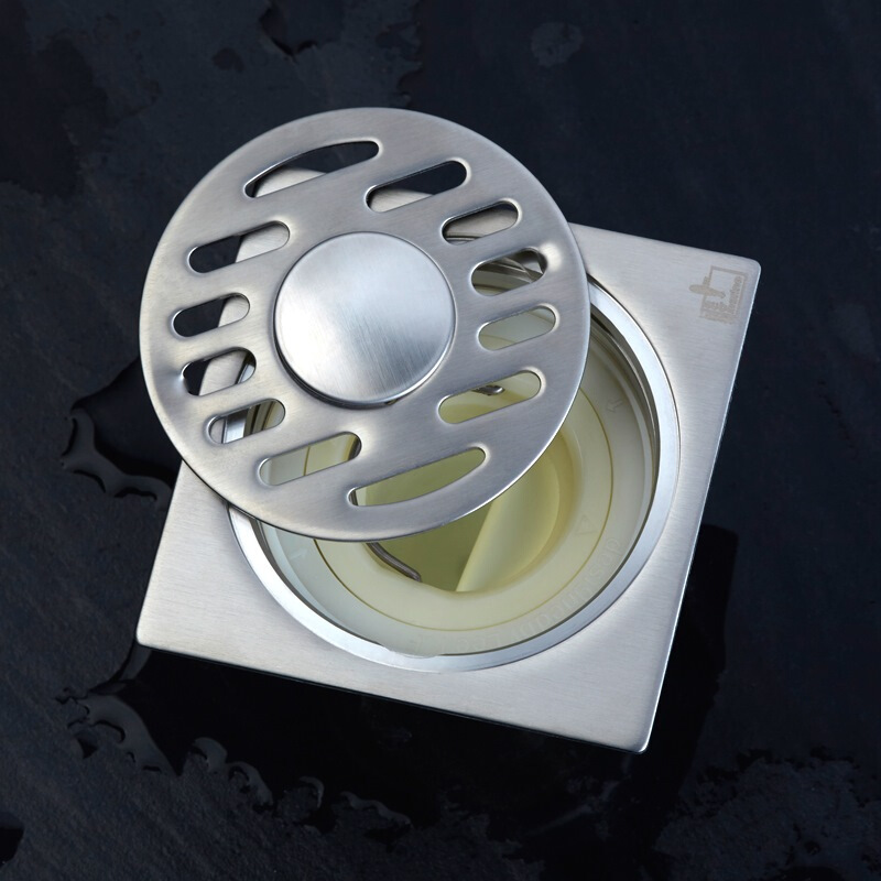 地漏潜水艇洗衣机两用防臭拉丝不锈钢面盆菜盆直通地漏