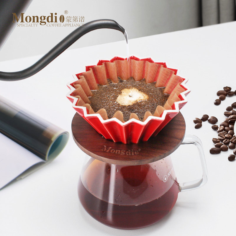 mongdio咖啡滤杯折纸蛋糕陶瓷过滤器v60滴漏式手配套器具