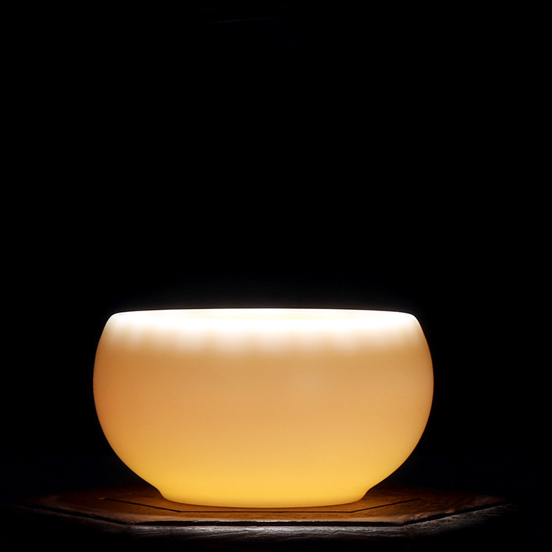 瓷中三昧德化白瓷素烧手工禅定杯罗汉个人主人品茗茶杯