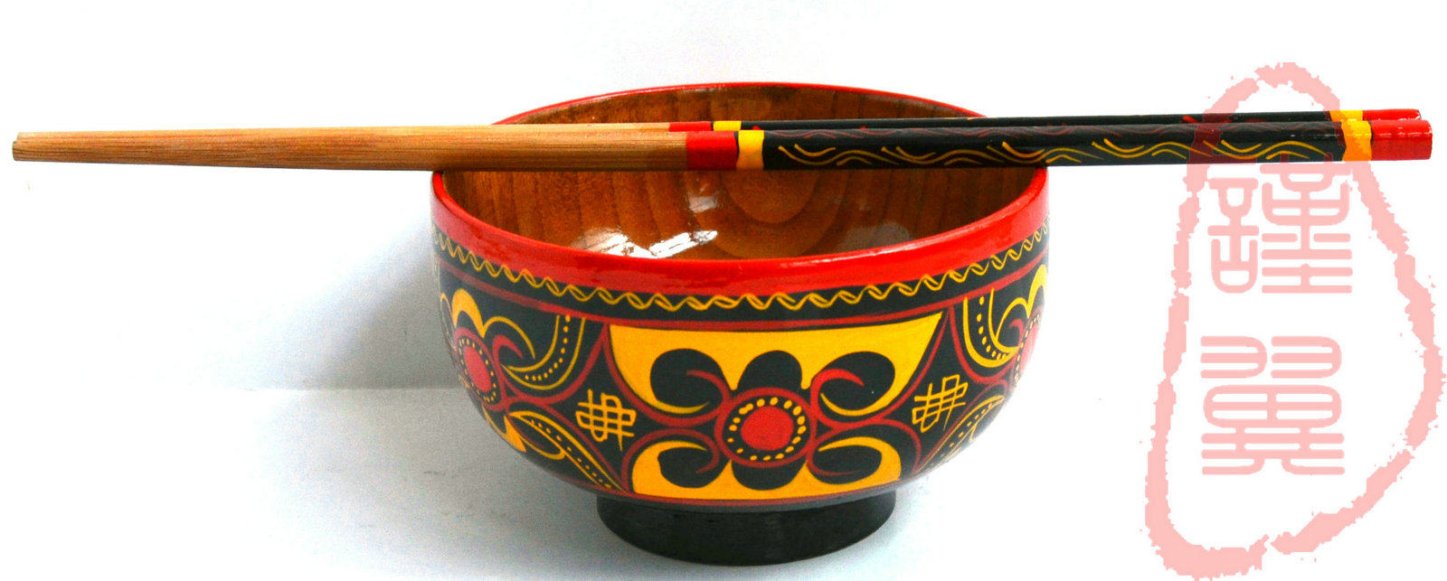 四川凉山特产彝族民间漆器彩绘手工艺品饭碗餐具彝族