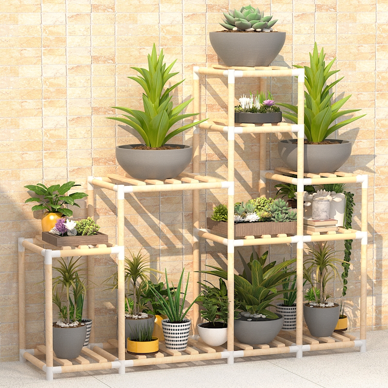 花架子室内简易客厅落地式绿萝实木多层置物架阳台多肉植物花盆架
