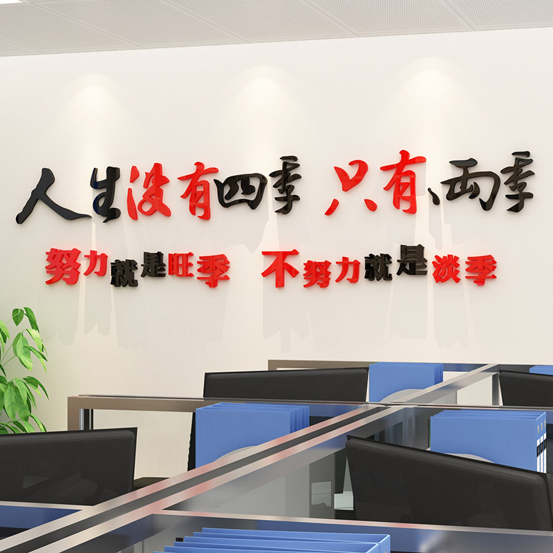 激励标语贴纸办公室励志墙面贴画公司企业文化亚克力墙贴