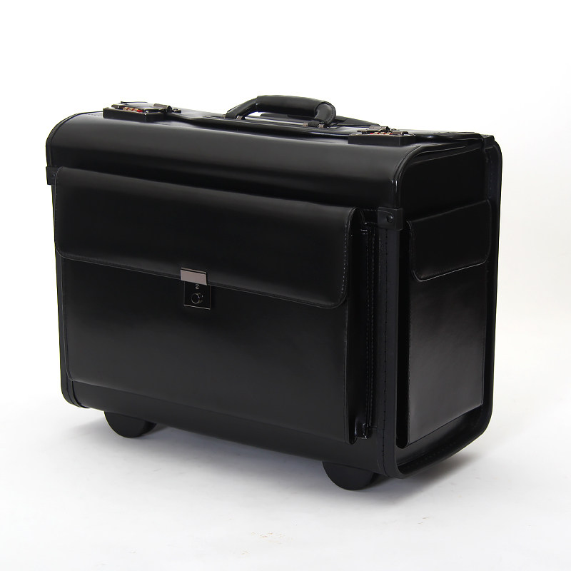 真皮机长机师拉杆箱飞行箱空姐空少箱律师商务登机箱18/19寸摄影