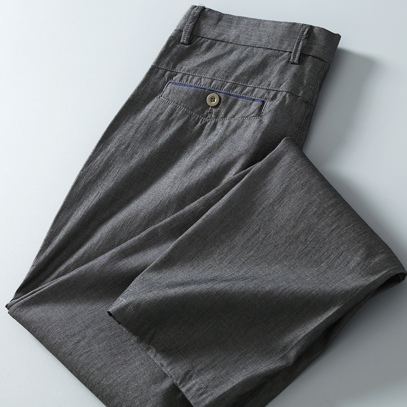 外贸休闲裤男尾单剪标秋季薄款修身商务出口余单直筒长裤子高端