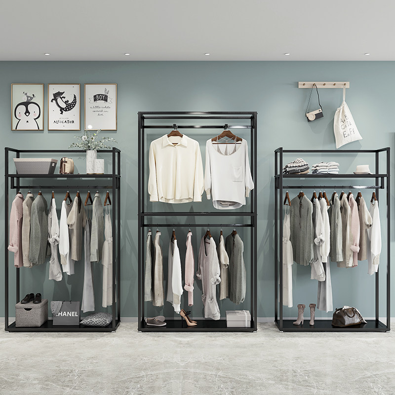 服装店展示架落地式双层女装货架组合连衣裙服装展示架