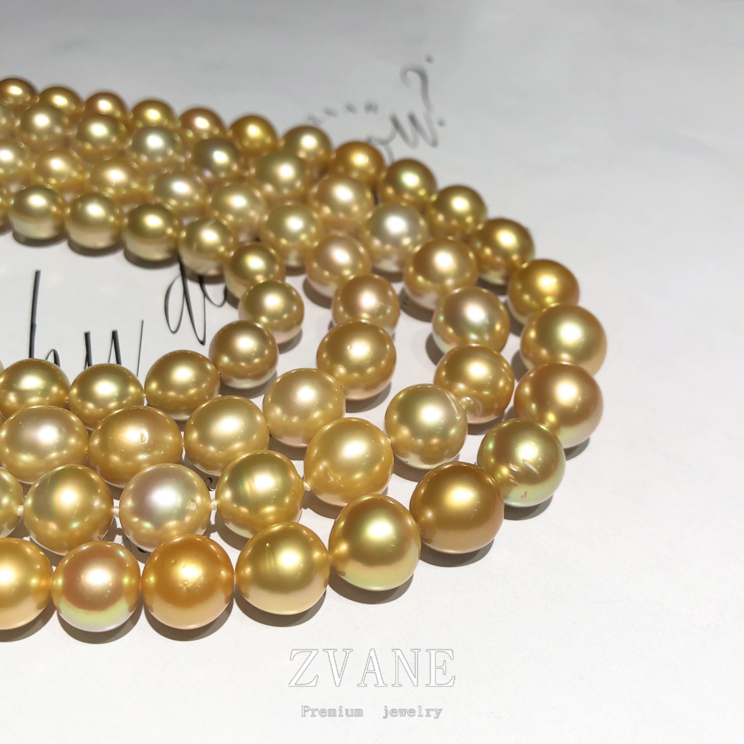 福利款金黄色南洋金珠项链18k天然海水珍珠串链锁骨链送妈妈