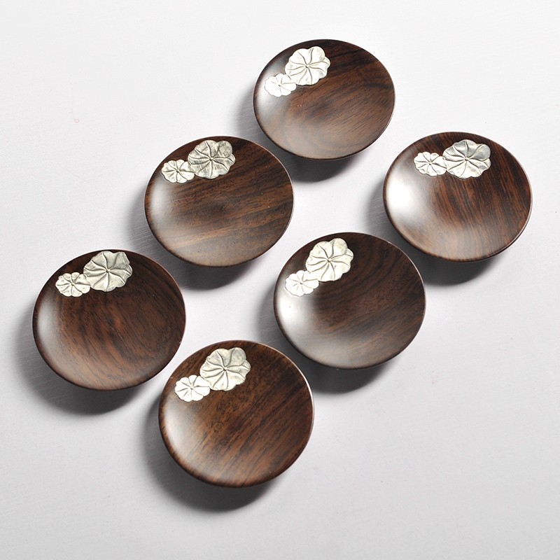 杯垫茶道茶具檀木杯托功夫茶垫茶隔热防滑茶托茶道