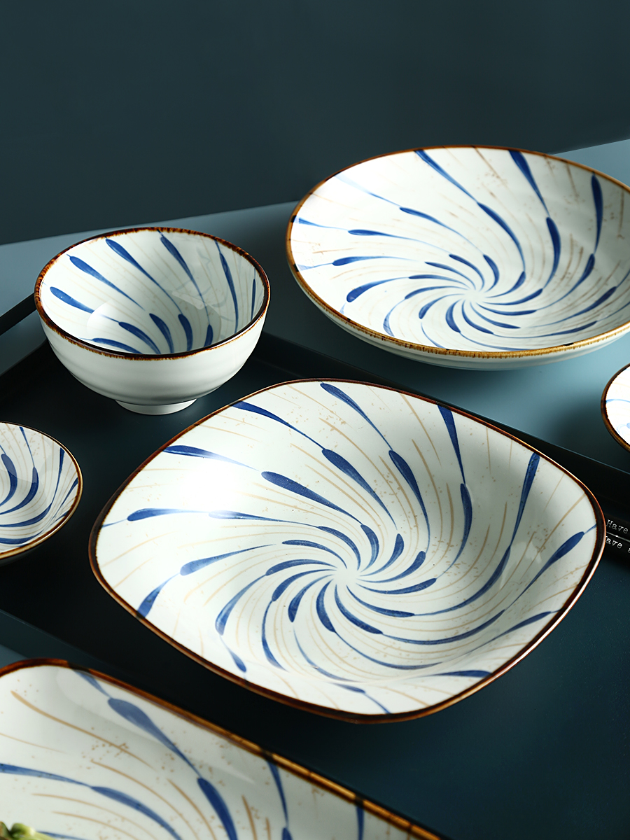 小清新菜盘米碗碟碗面汤碗面饭碗家用日式盘子碗盘碗