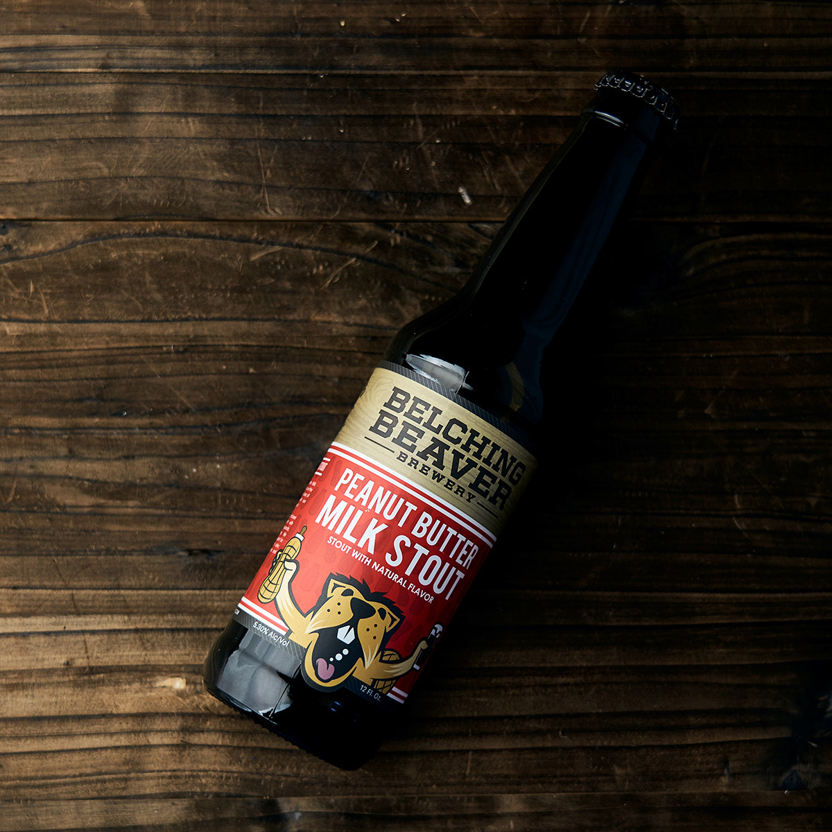 美国进口精酿啤酒belchingbeaver打嗝海狸花生酱牛奶世涛355ml6