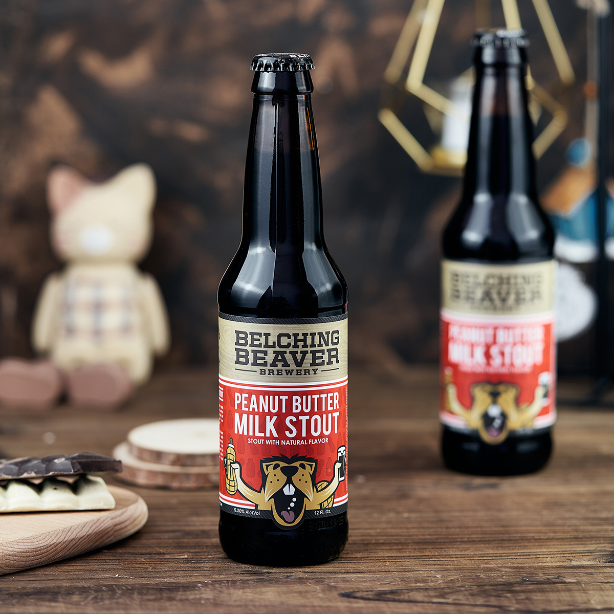 美国精酿啤酒belchingbeaver打嗝海狸花生酱牛奶世涛355ml啤酒