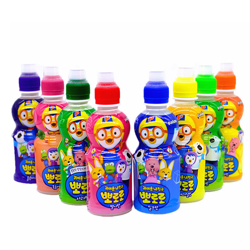 韩国进口小企鹅宝露露啵乐乐儿童乳酸菌饮料235ml24瓶8种整箱包邮