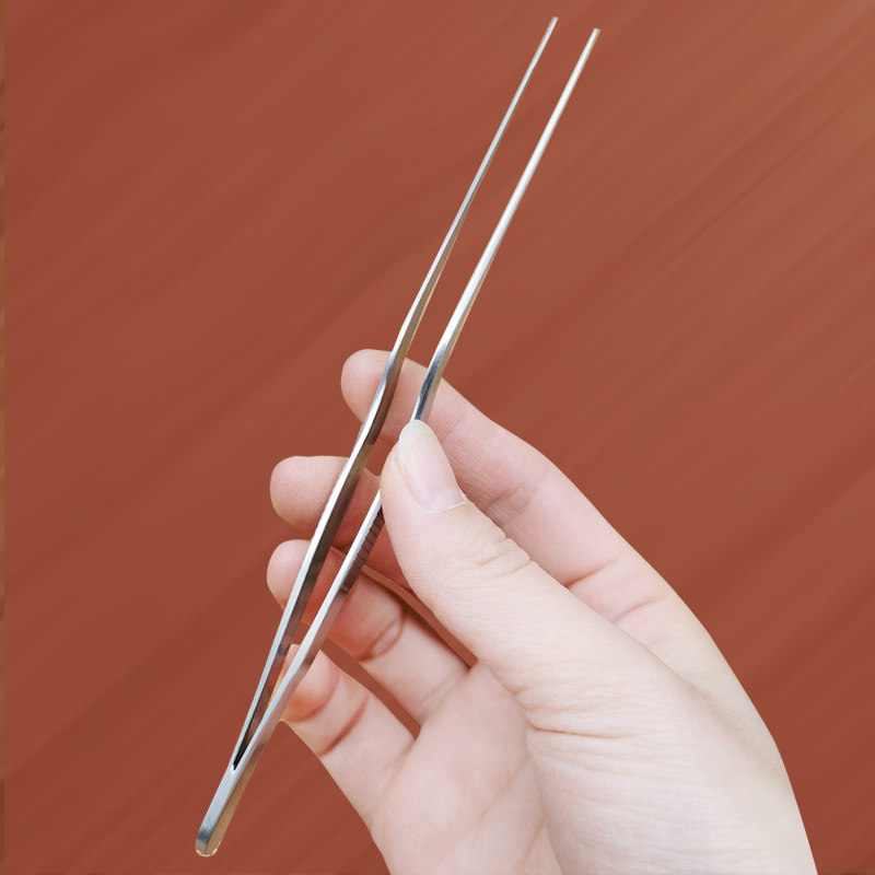 专业采耳工具镊子尖头不锈钢夹防滑小头捏耳屎镊老式枪状弯柄镊子