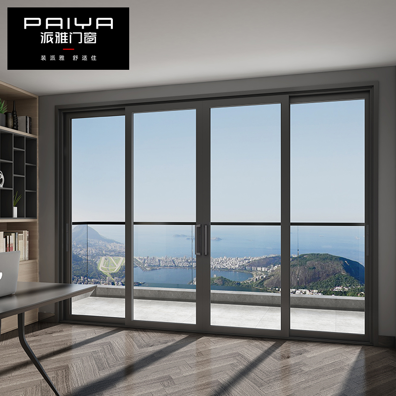 派雅门窗领风二轨断桥铝合金卧室客厅落地中空玻璃厨房门