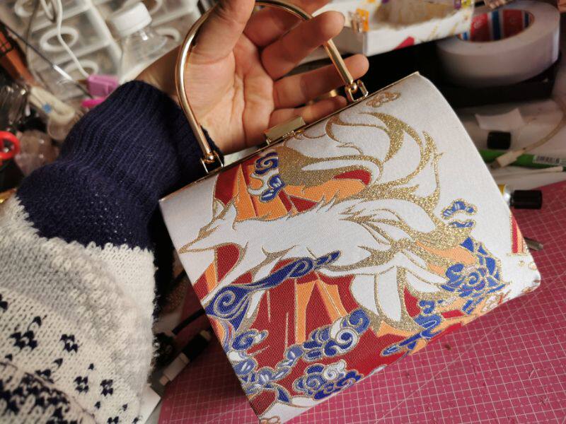 剪刀の原创古风汉服口金包手提包远山黛小狐狸口金包多色