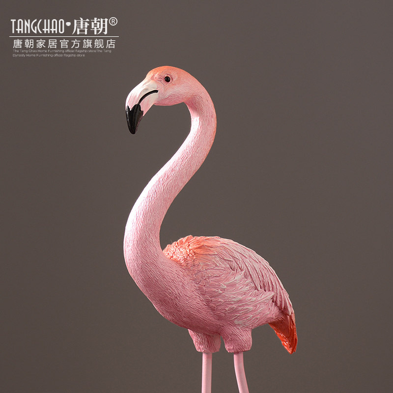 唐朝家居原创北欧火烈鸟装饰品树脂客厅房间酒柜摆件