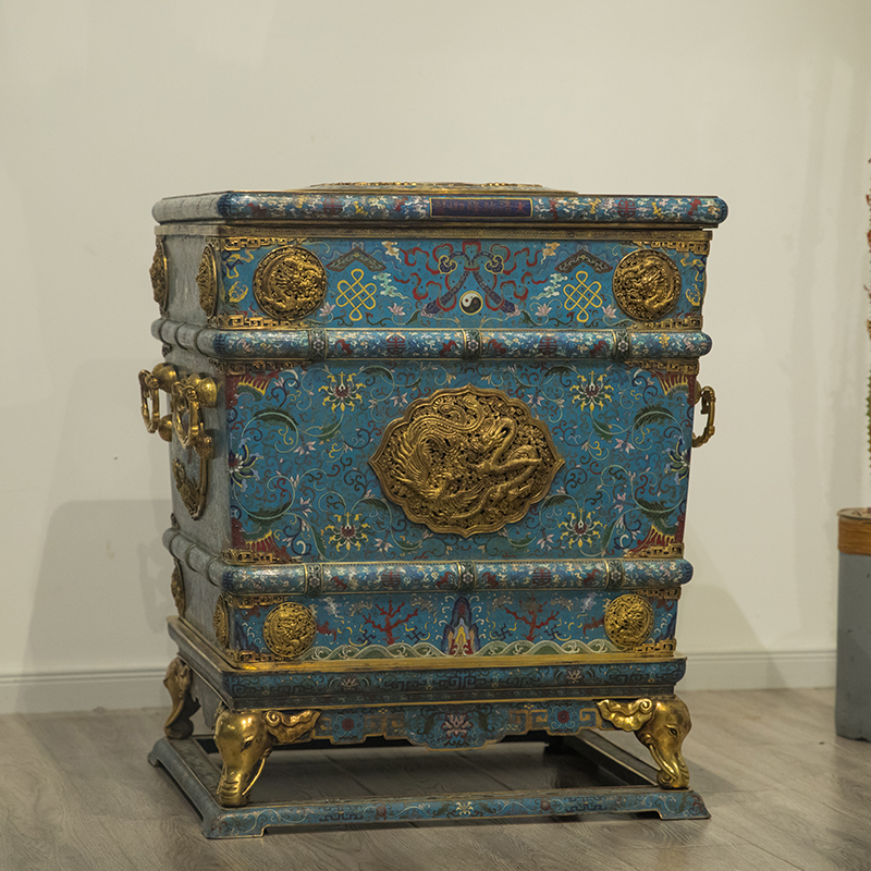 清代铜胎掐丝珐琅冰箱物件文玩古董收藏真品艺术摆件