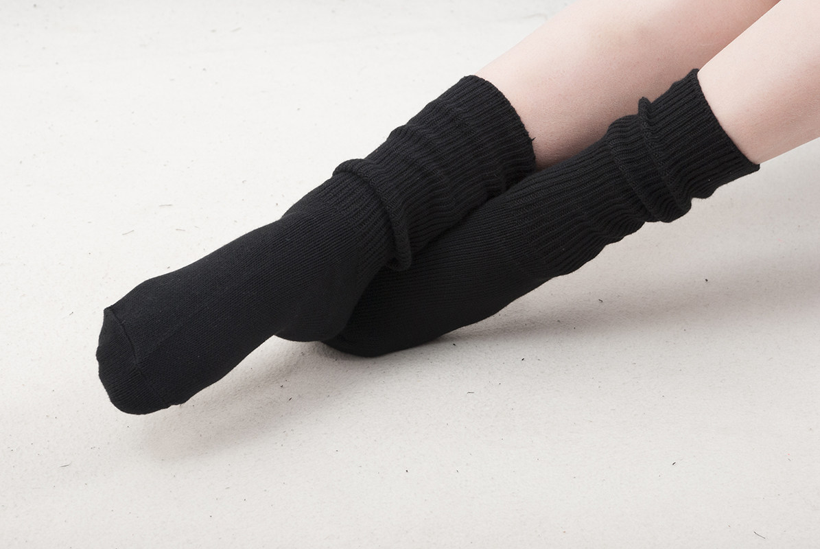 现代舞舞蹈袜子女中筒袜子子棉黑色堆堆纯棉防滑现代舞服装