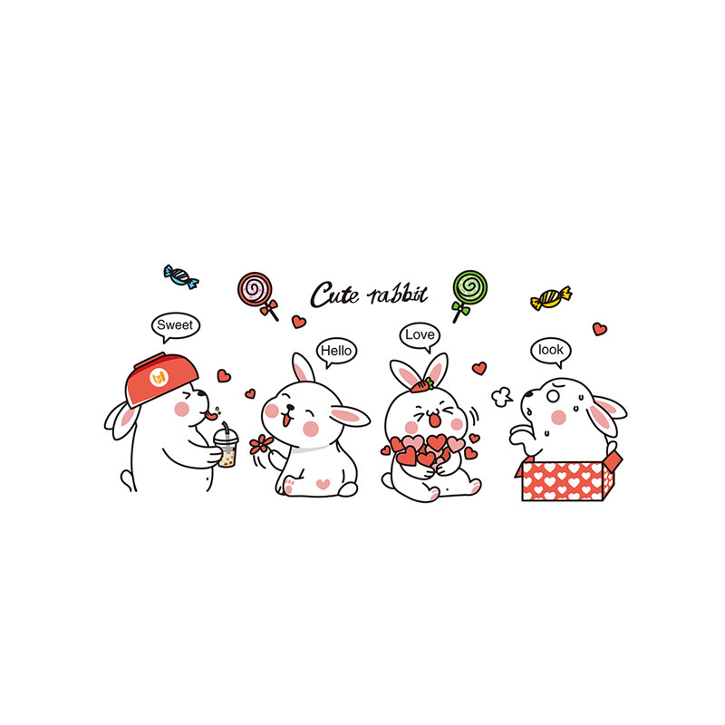 墙面装饰贴纸卡通可爱小图案墙上贴纸创意儿童房间自粘背景墙贴画