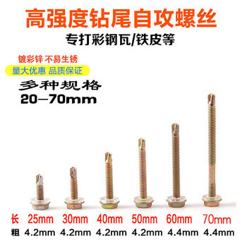 ຄວາມເຂັ້ມແຂງສູງພາຍນອກ hexagonal drill tail wire self-tapping screws dovetail nails iron sheet color steel tile angle steel plate self-drilling nails