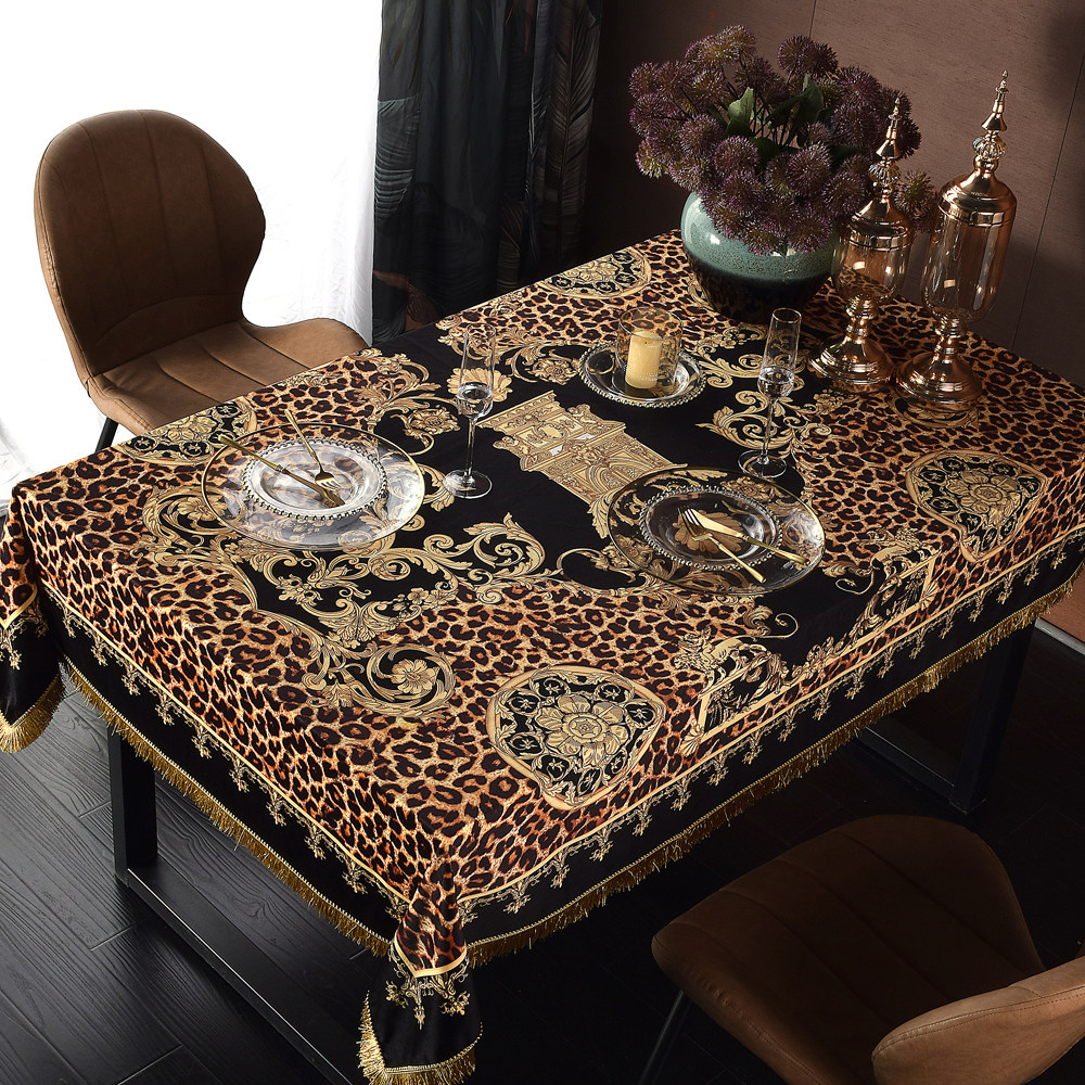 奢华桌布轻奢酒店样板别墅欧美美式装饰长方形桌布