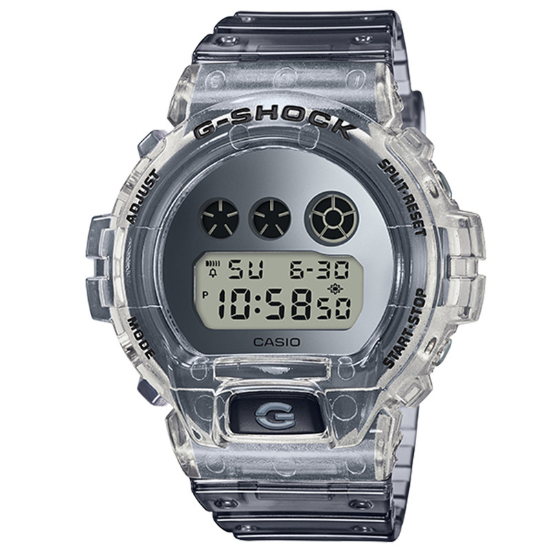 手表卡西欧g-shock半透明银灰色石英运动电子dw-6900sk-1日韩腕表