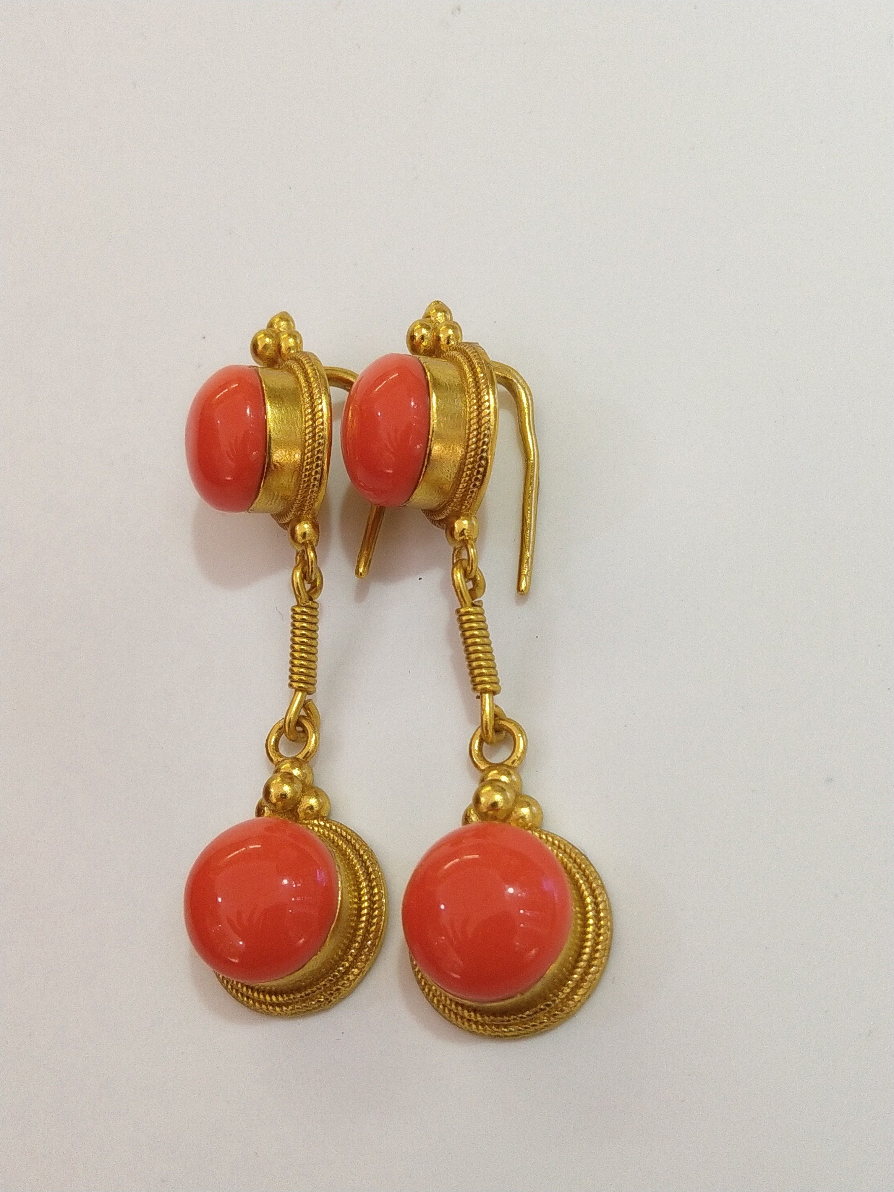 苏拉克新款尼泊尔民族风耳环镀金藏式银耳耳钉色彩耳环