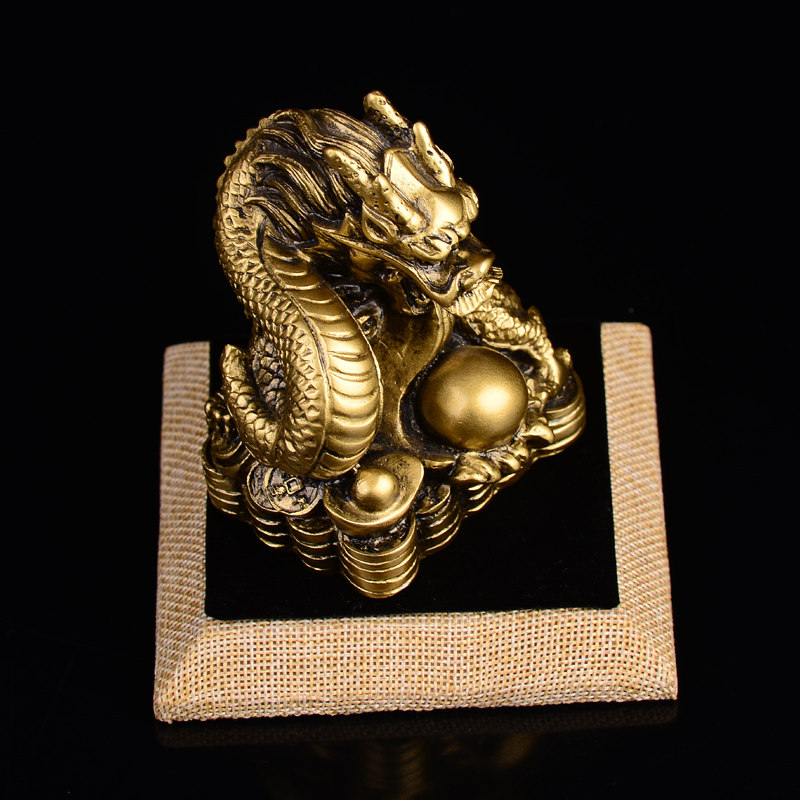 宫妃2020年属鸡玄龙龙添寿银龙贵风水摆件生肖摆件