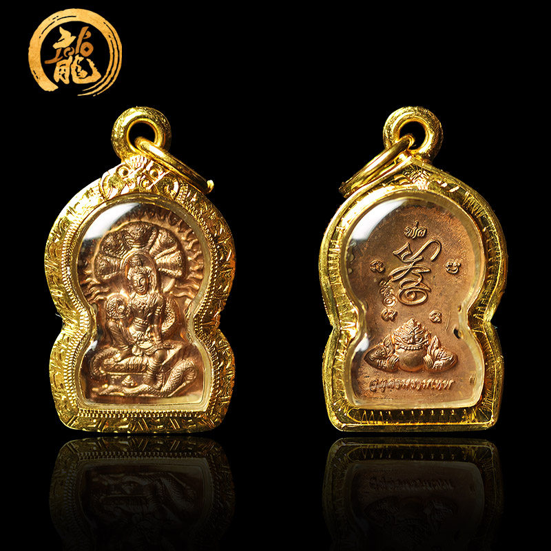 泰吉宝藏泰国佛牌正品阿赞铜版迷你镀金黄金泰国特色