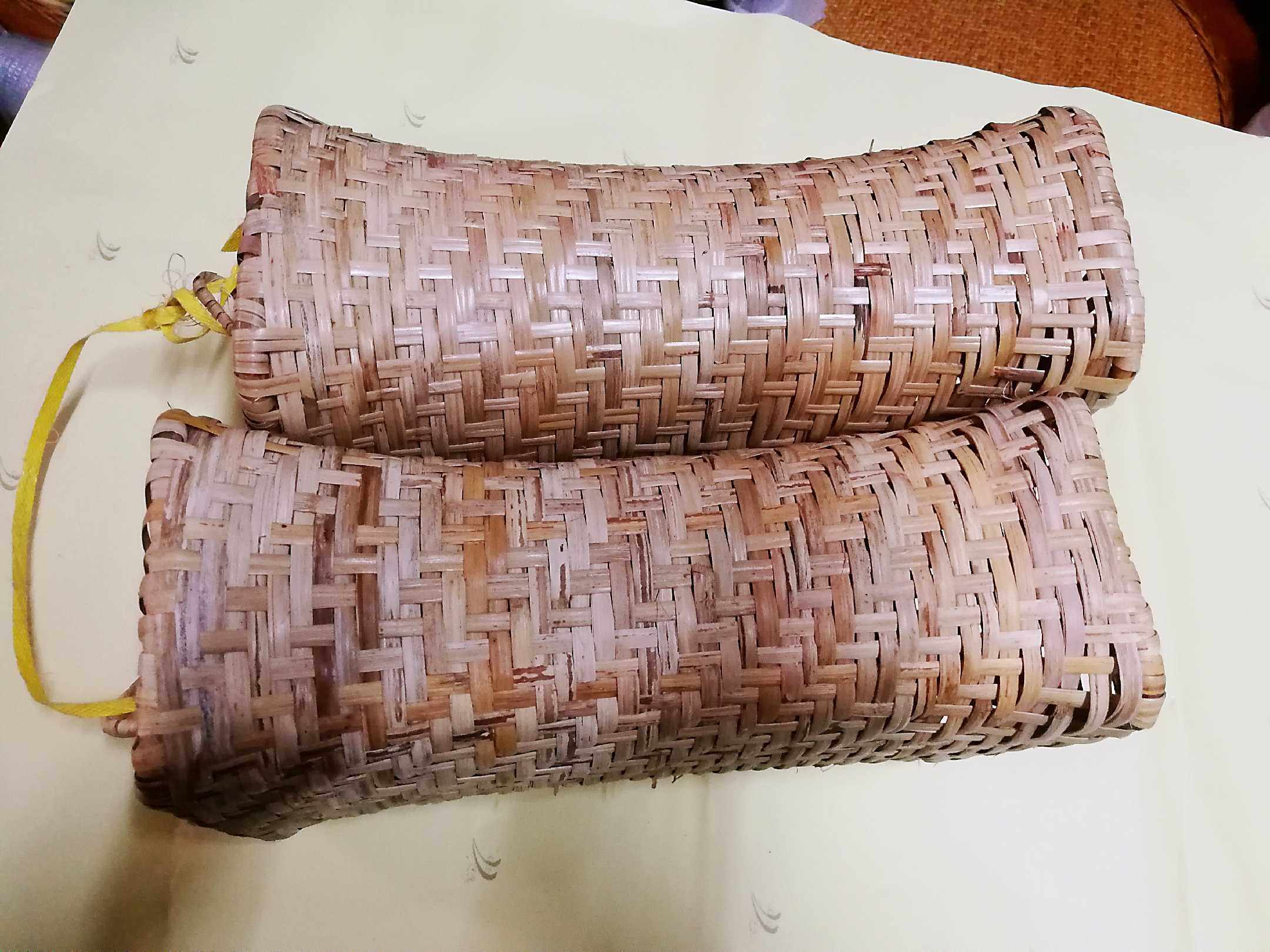 缅甸手工编织藤条竹制枕头文艺复古时尚保护枕头