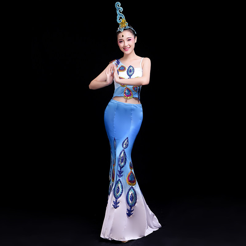 傣族舞蹈服女西双版纳2022艺考孔雀舞服装少数少数民族民族服装