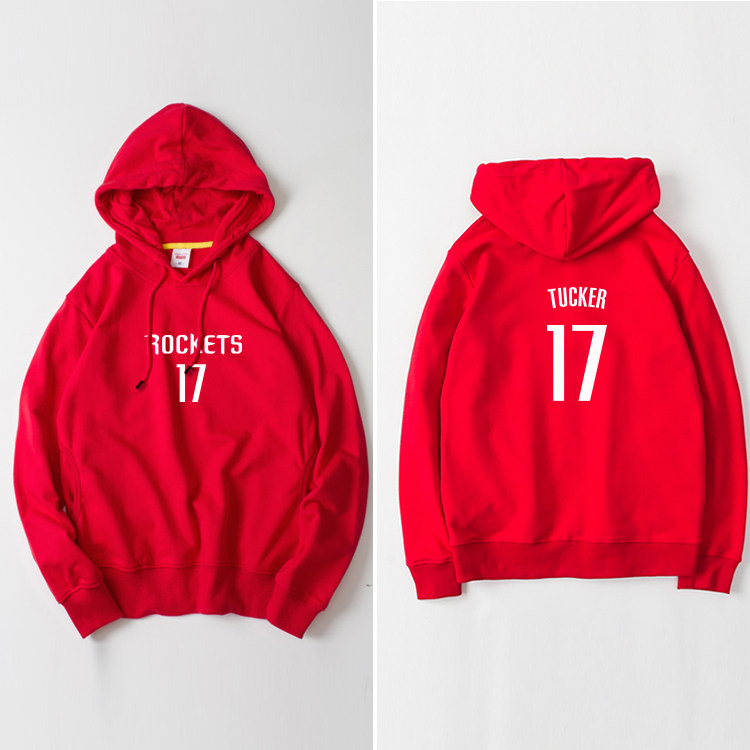 火箭队17号pj塔克球衣训练服卫衣连oversize套头卫衣