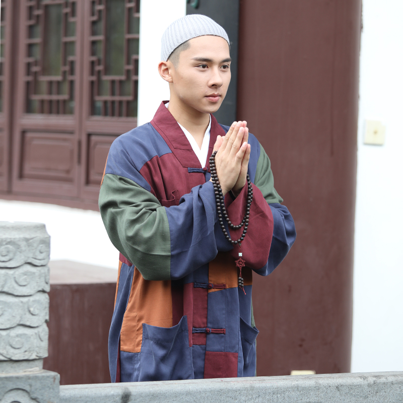 今臣尚远春夏天丝麻百衲衣短褂套装僧服僧装补丁衣僧衣和尚服佛教