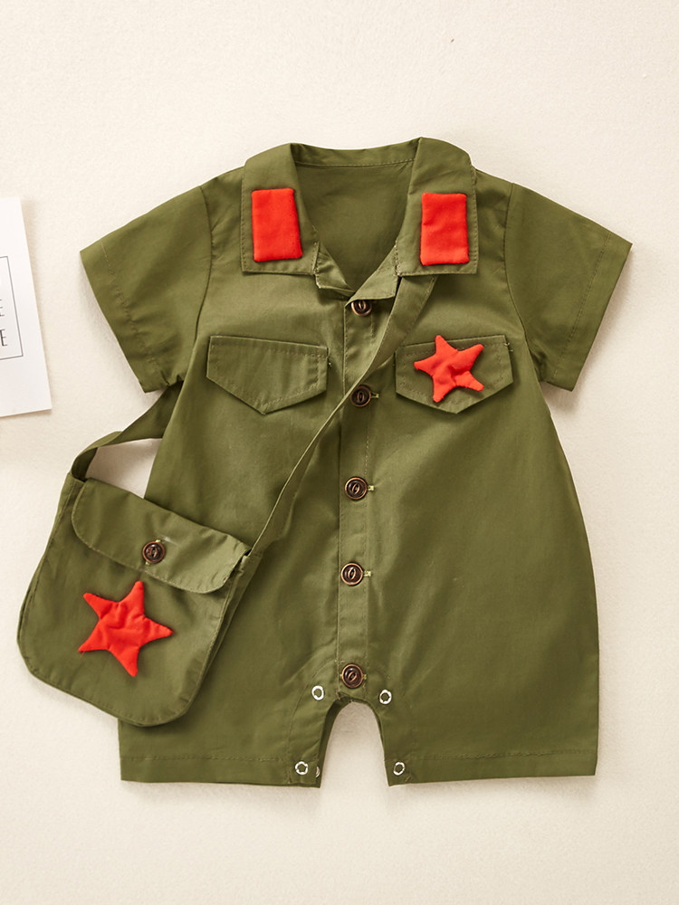 儿童小战士军装套装2021夏装新款舞蹈演出服连体衣裤子