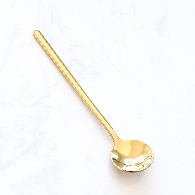 勺子咖啡不锈钢搅拌拌勺欧式金色磨砂餐勺酸奶咖啡勺