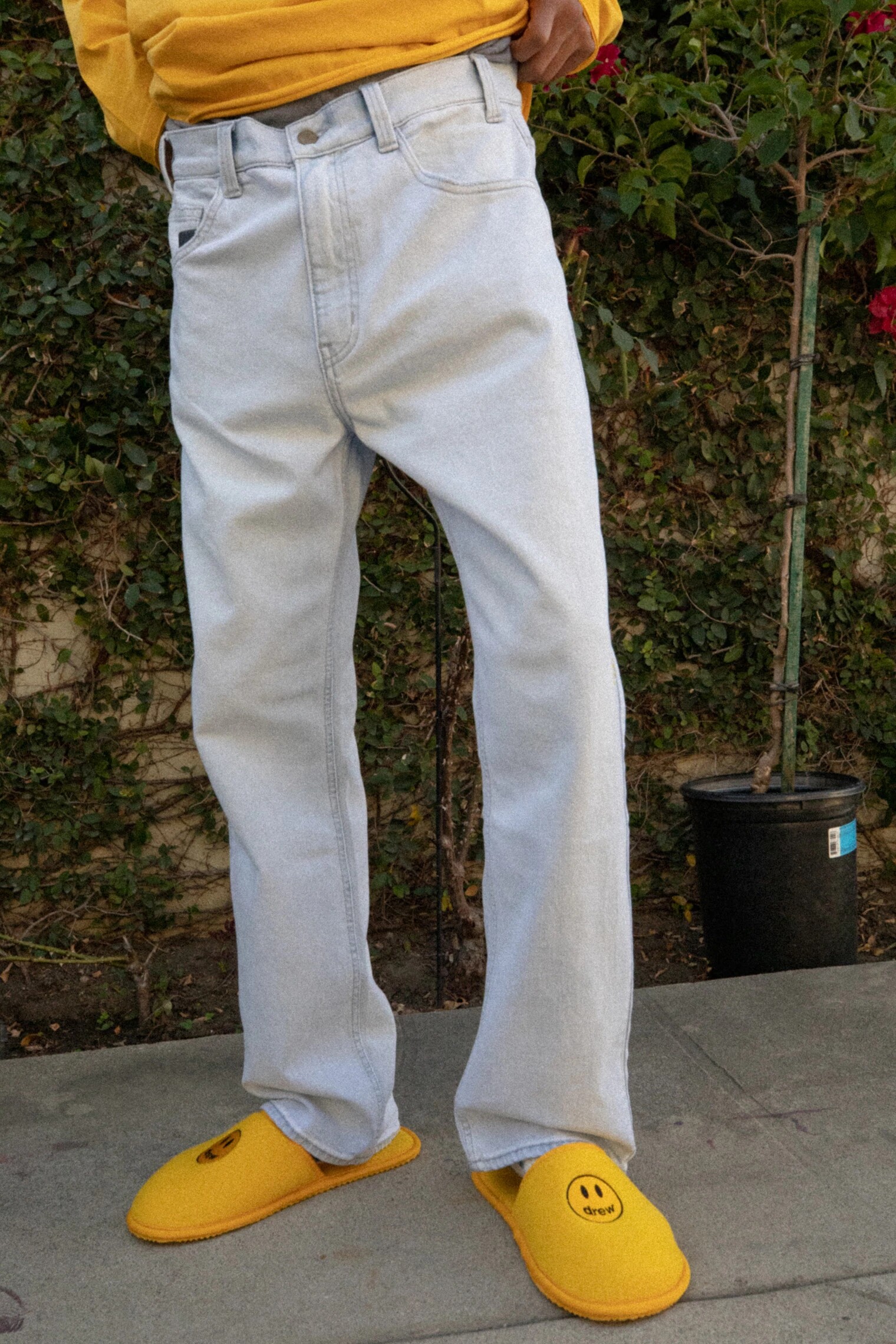 drew笑脸休闲裤justinbieber刺绣水洗做旧复古牛仔裤牛仔裤