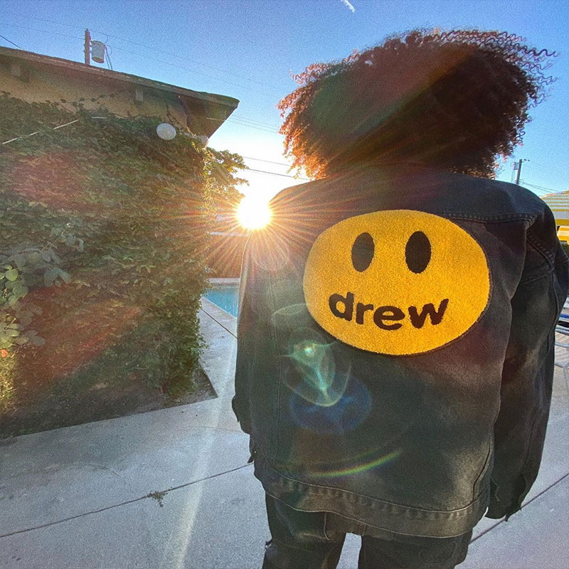 drew笑脸牛仔夹克刺绣外套贾斯汀比伯同款男女美式夹克