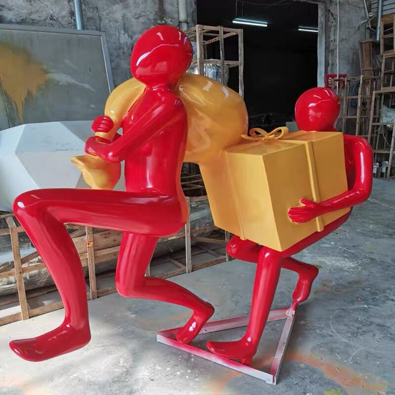 户外广场玻璃钢雕塑活力奔跑人物商业街摆件园林景观摆件