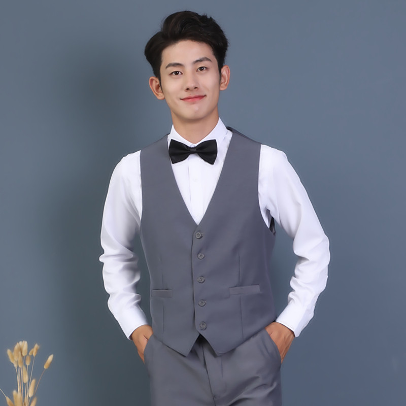 夏季礼服演出服演出学生兄弟件套三件结婚礼伴郎背心
