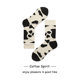 Autumn and winter Korean version of the tide Japanese ins black and white cow pattern pure cotton tube socks college style cute men and women long socks women Autumn and winter Korean version of the tide Japanese ins black and white cow pattern pure cotton tube socks college style cute men and women long socks women