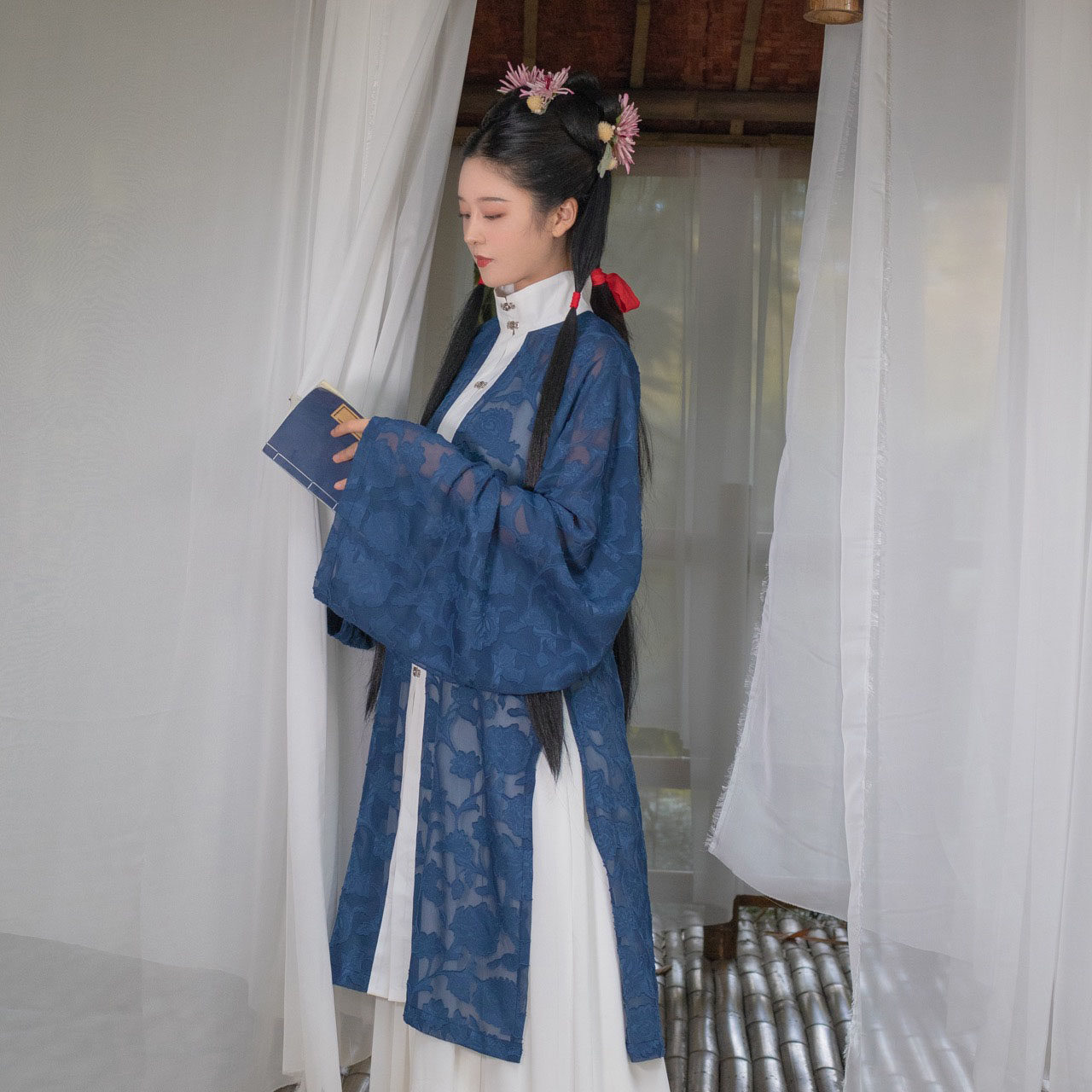 柒月公子原创设计传统汉服剪花直襟齐腰襦裙民族服装