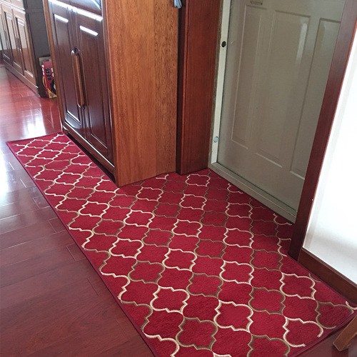 红色地垫进门家用客厅卧室地毯喜庆地板脚垫定制门口新年入户垫子