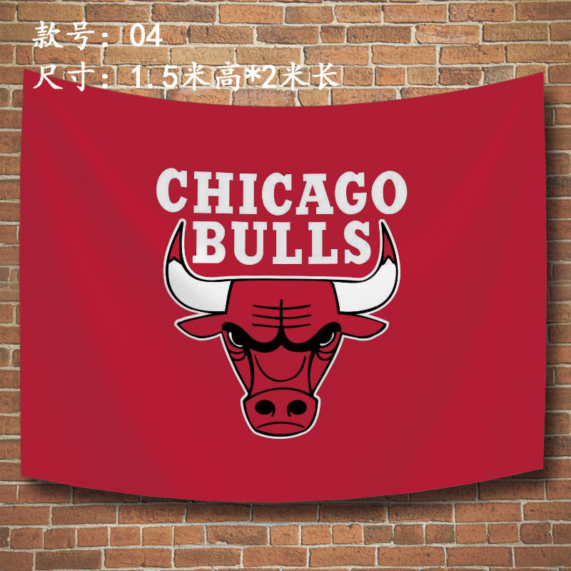nba芝加哥公牛logo挂布海报chicagobulls红牛队标卧房挂毯