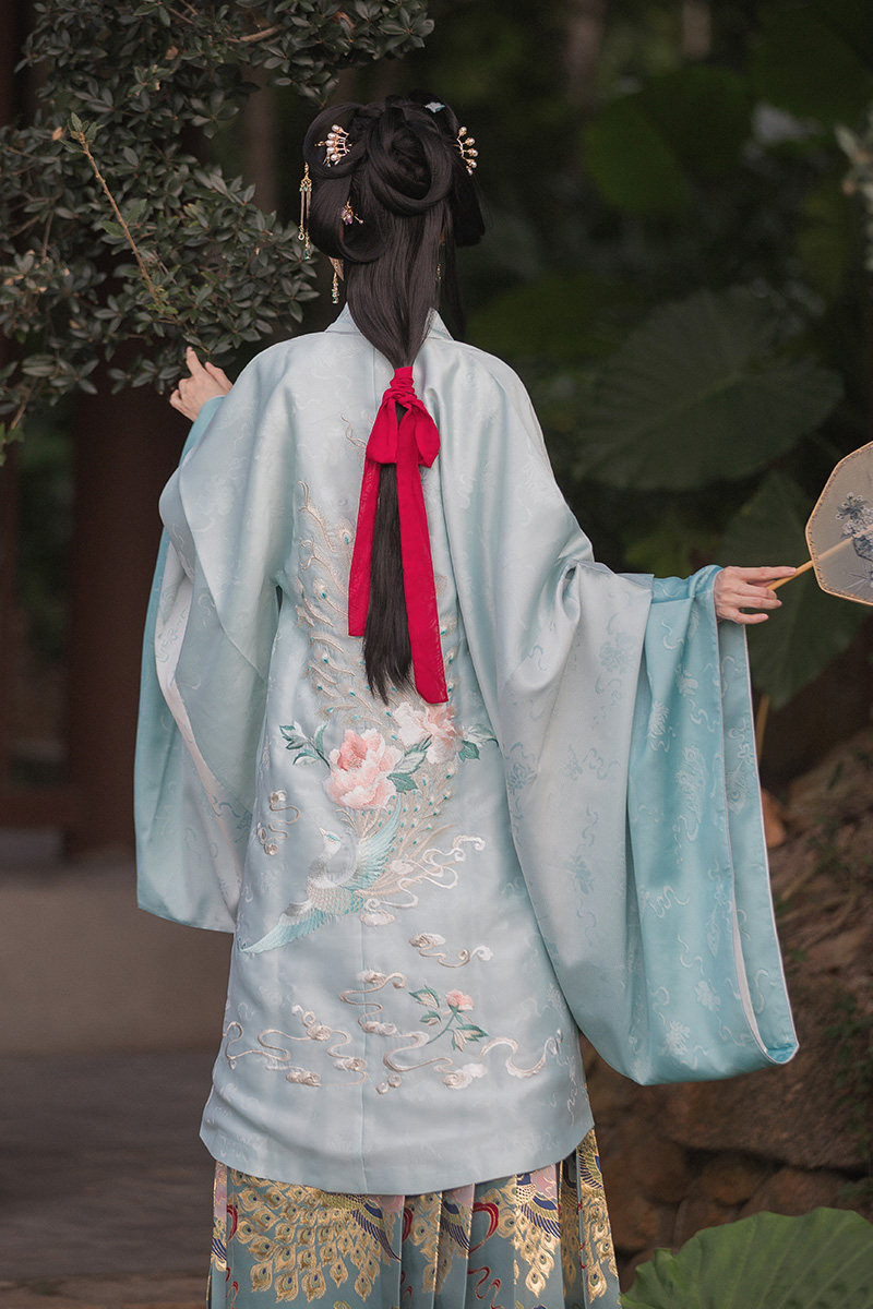 钟灵记雀灵披风明制汉服广袖搭配交领琵琶袖绣花袄裙马面外套秋冬