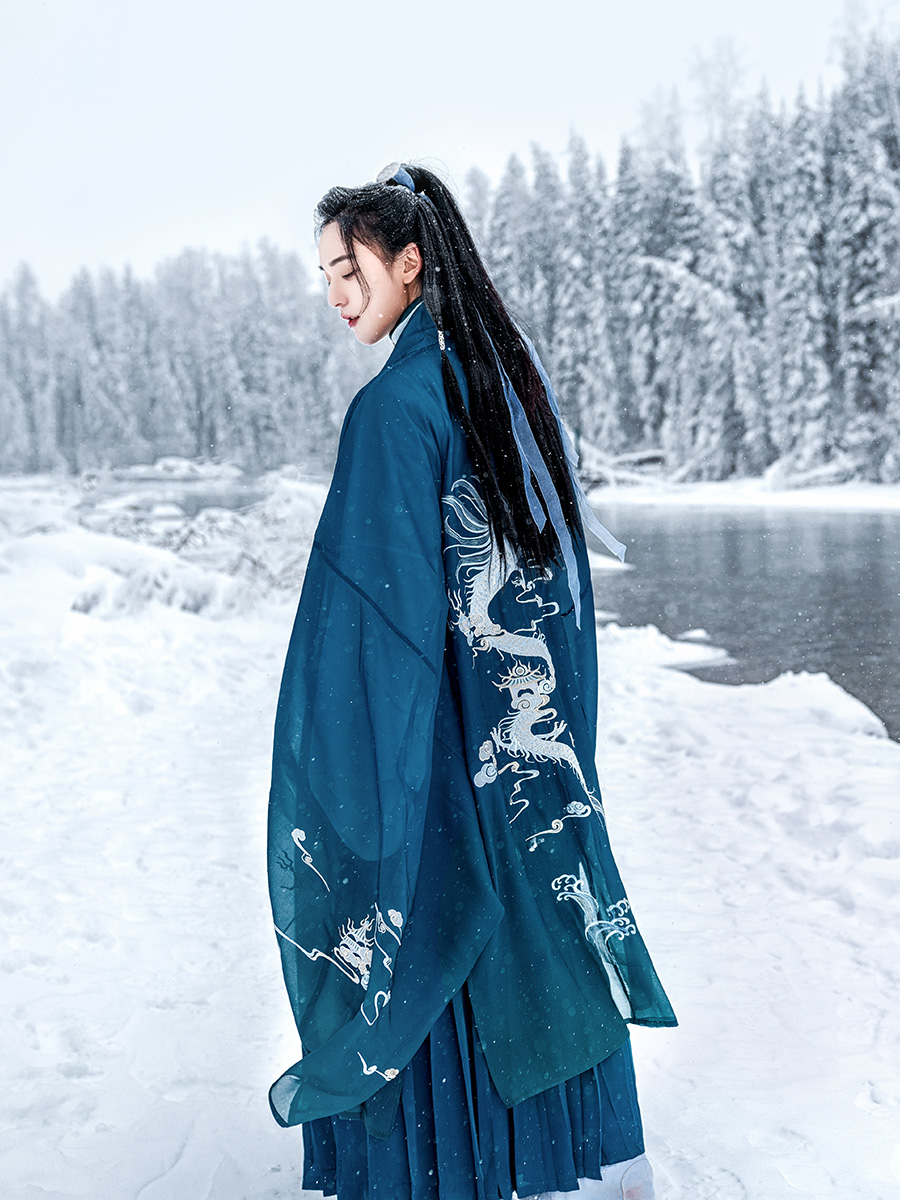 钟灵记衫男大袖外套cp情侣绣花龙汉服襦裙齐腰民族服装