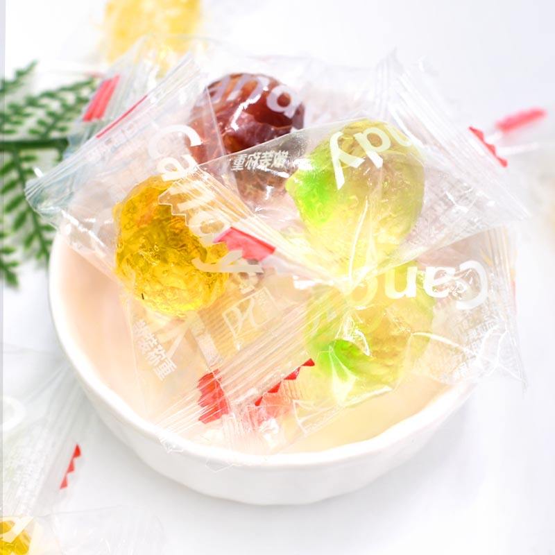 网红红地球爆浆流心水晶糖夹心水果汁透明软糖传统糖果