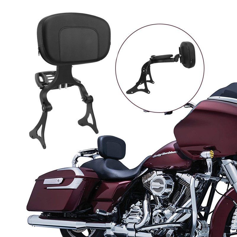 靠背多功能豪雅继承者滑翔王滑翔哈雷电镀皮质折叠式摩托车坐垫