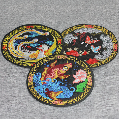 天猫刺绣布贴汉服圆形补子衣服补丁贴